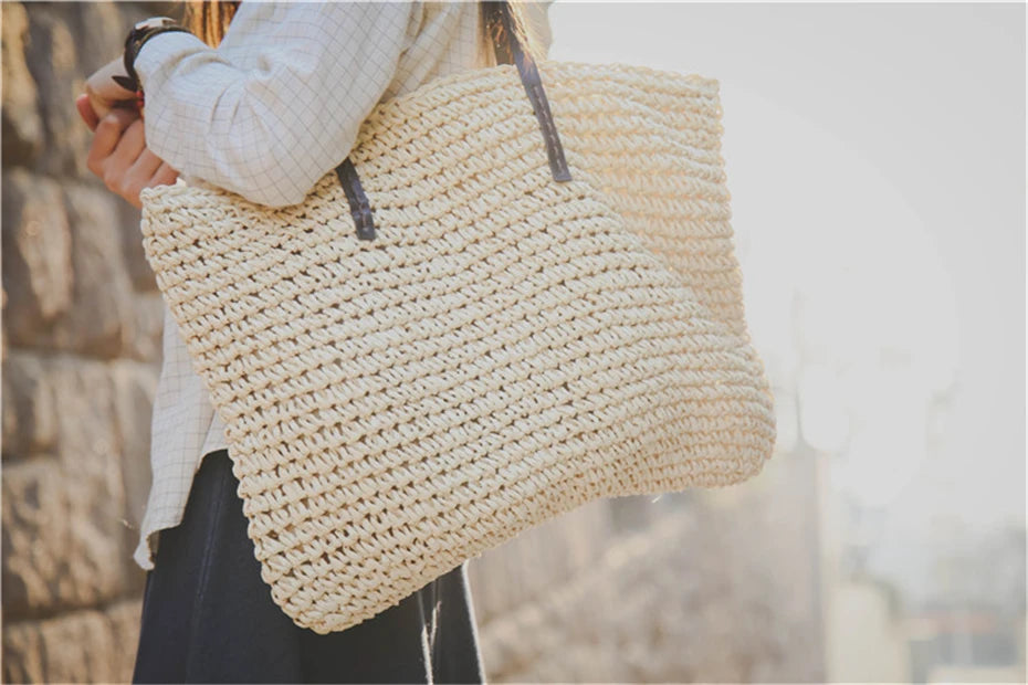 Beach Bag Rattan Woven