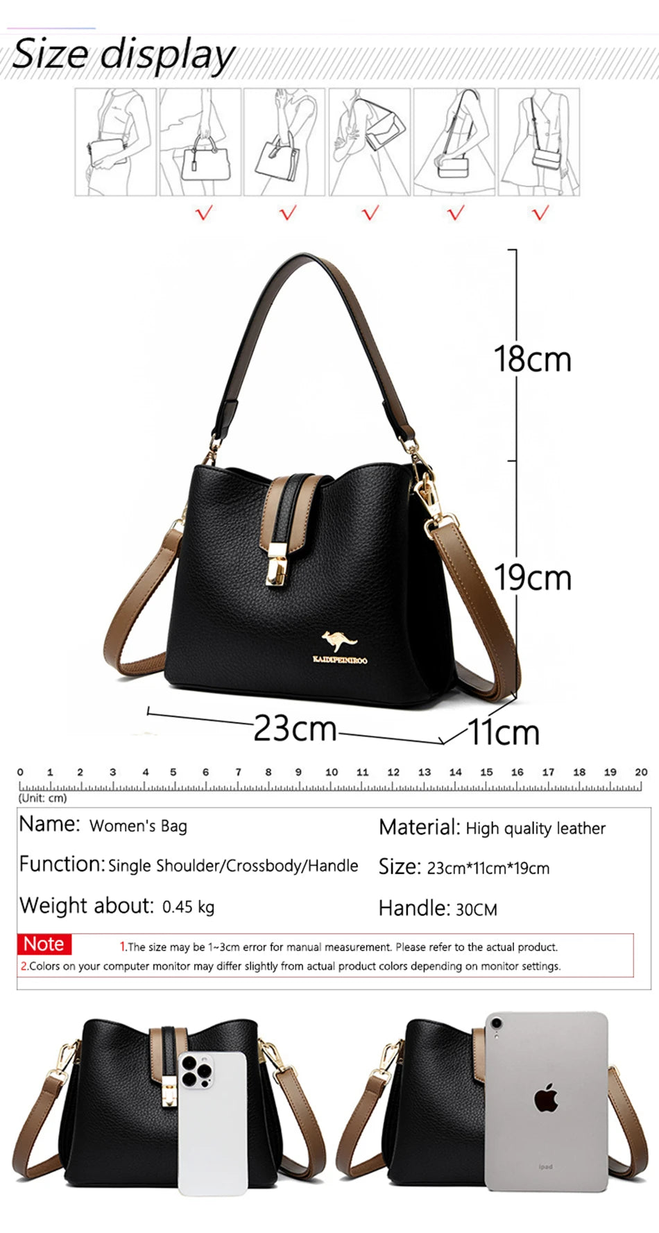 Casual Leather Cowhide