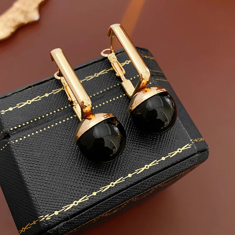 Rectangular Round Earrings