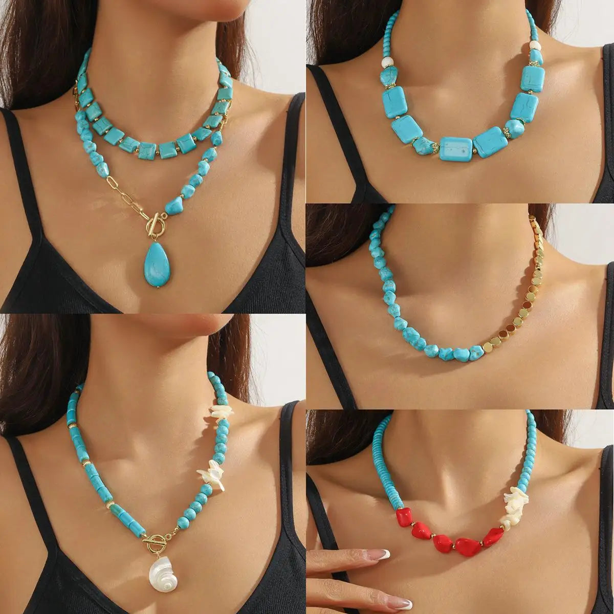 Natural Turquoise Beaded