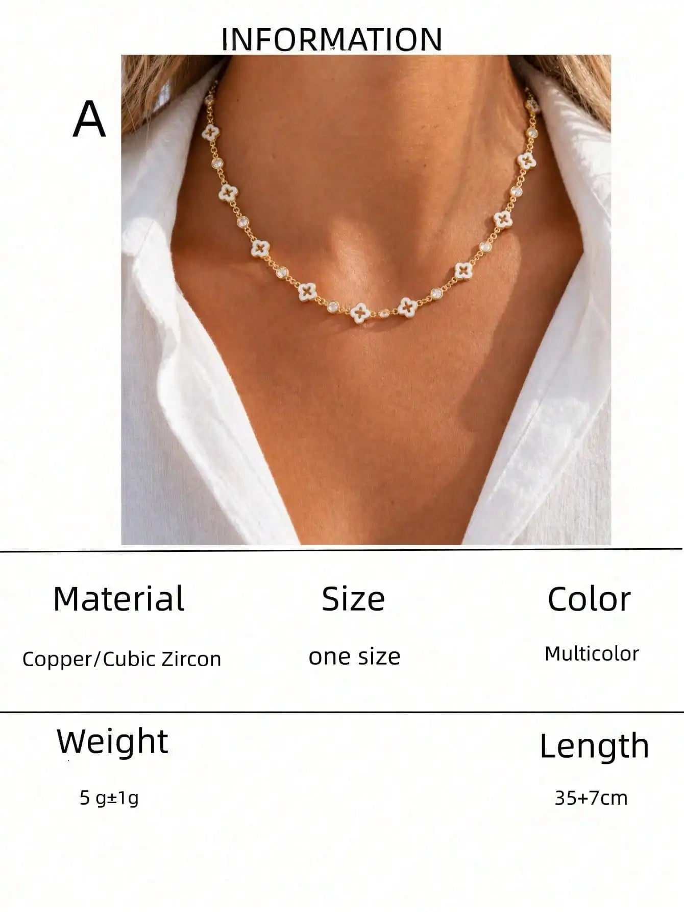Women's Necklace, Flower Necklace.