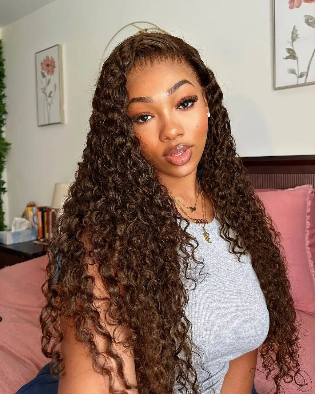 Curly Lace Frontal Wigs Pre Plucked
