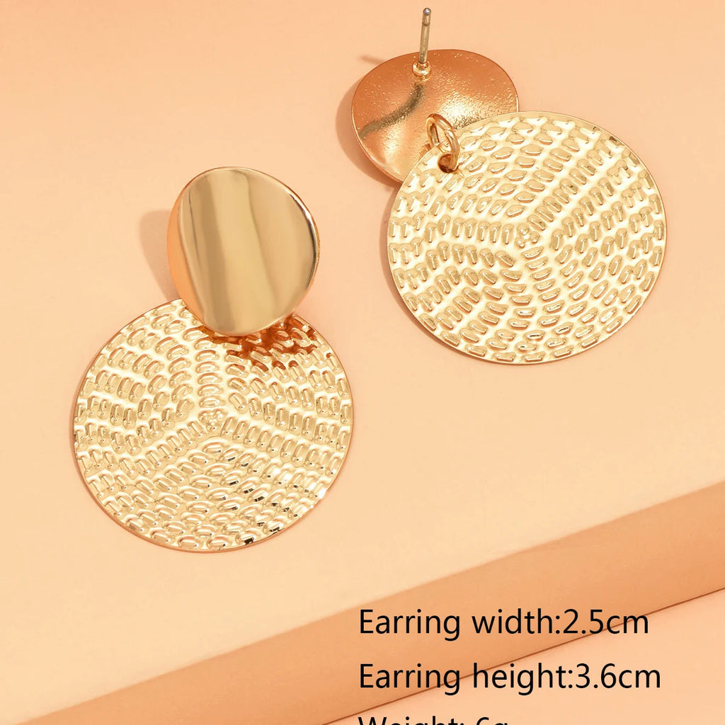 Geometric Metal Round Earring