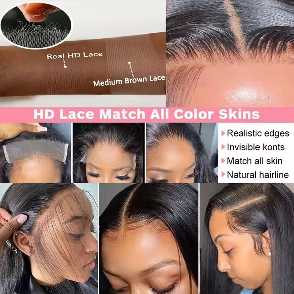 13x4 13x6 Straight Human Hair Lace Wigs