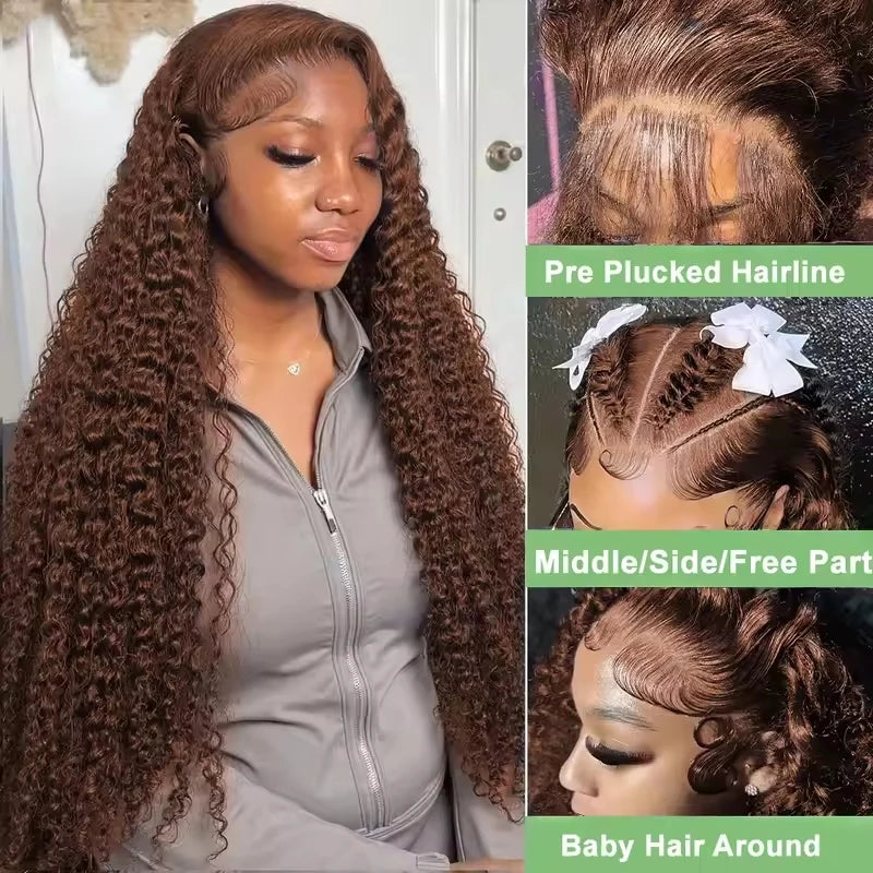 Curly Lace Frontal Wigs Pre Plucked
