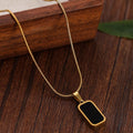 Geometric Rectangle Gold Black Plate