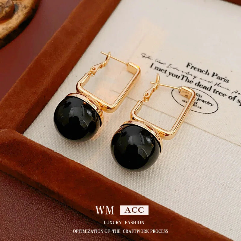Rectangular Round Earrings