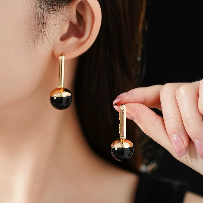 Rectangular Round Earrings