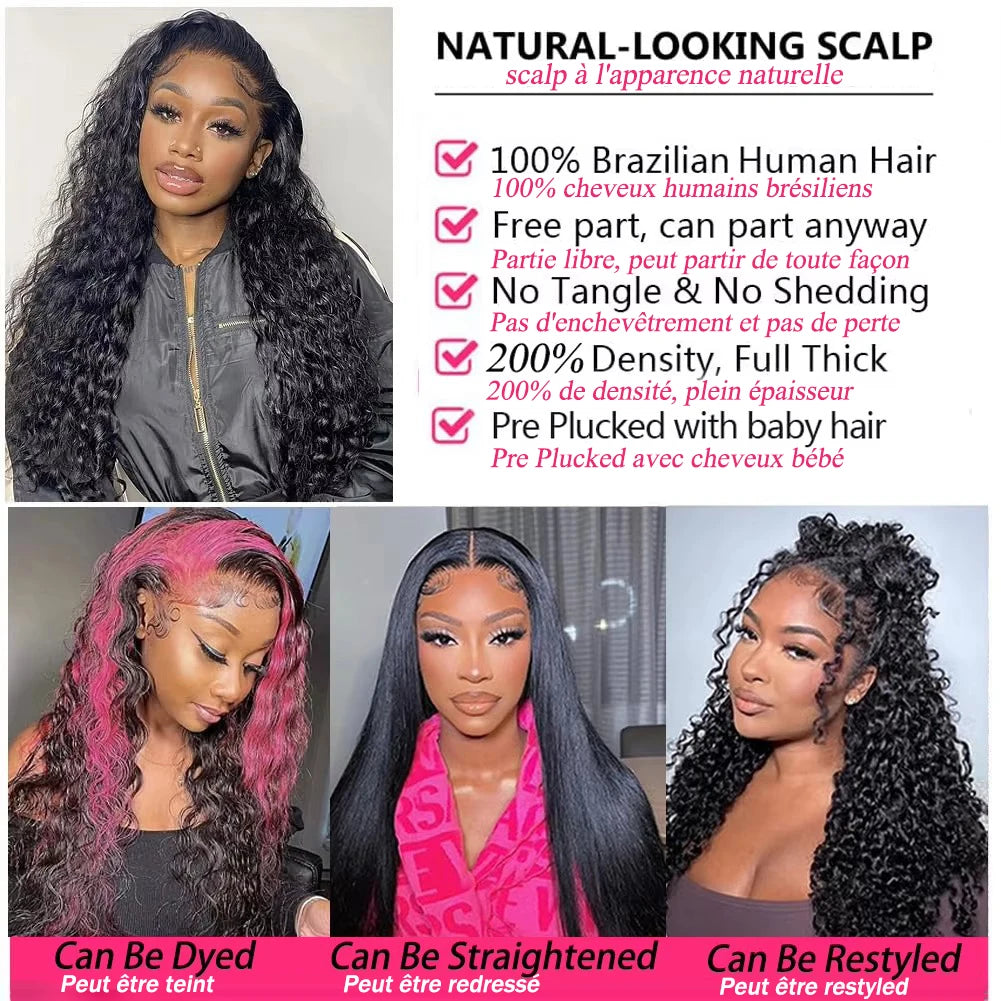 100% Deep Wave Frontal Wig