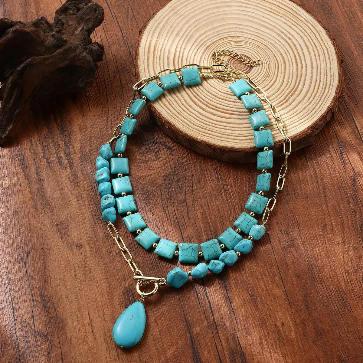 Natural Turquoise Beaded