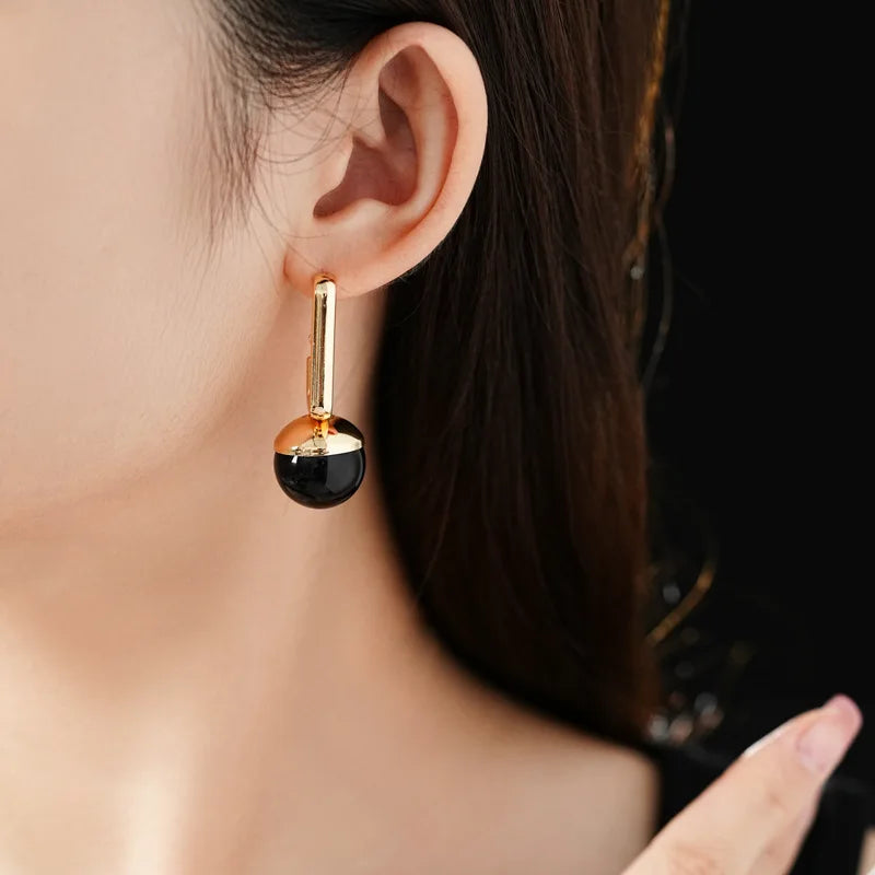 Rectangular Round Earrings