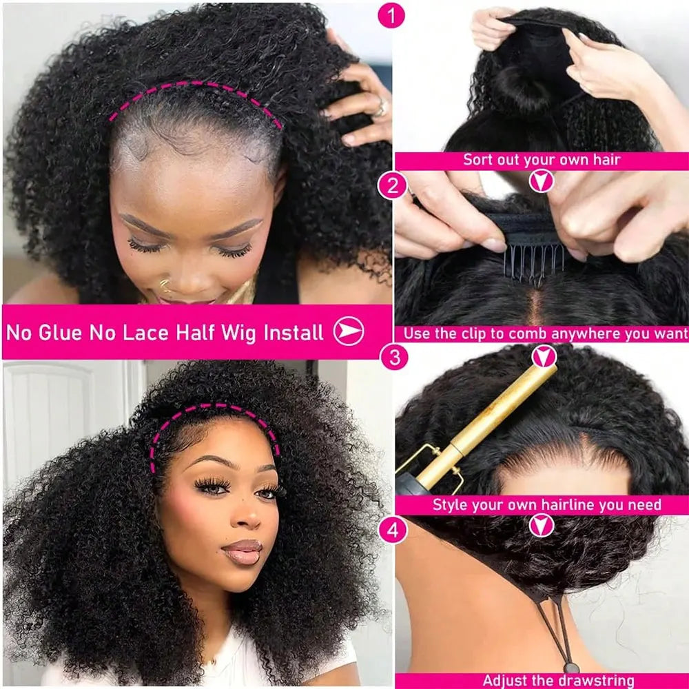 Jerry Curly Half Wig