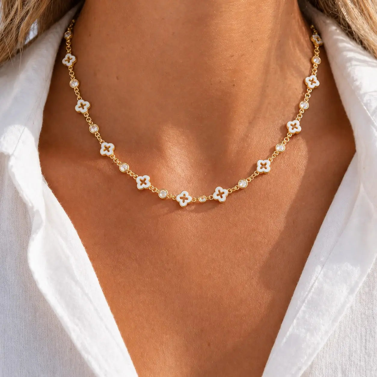Women's Necklace, Flower Necklace.