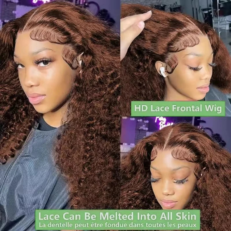 Curly Lace Frontal Wigs Pre Plucked