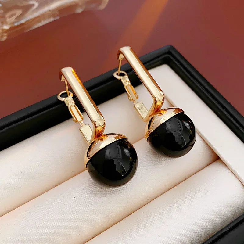 Rectangular Round Earrings