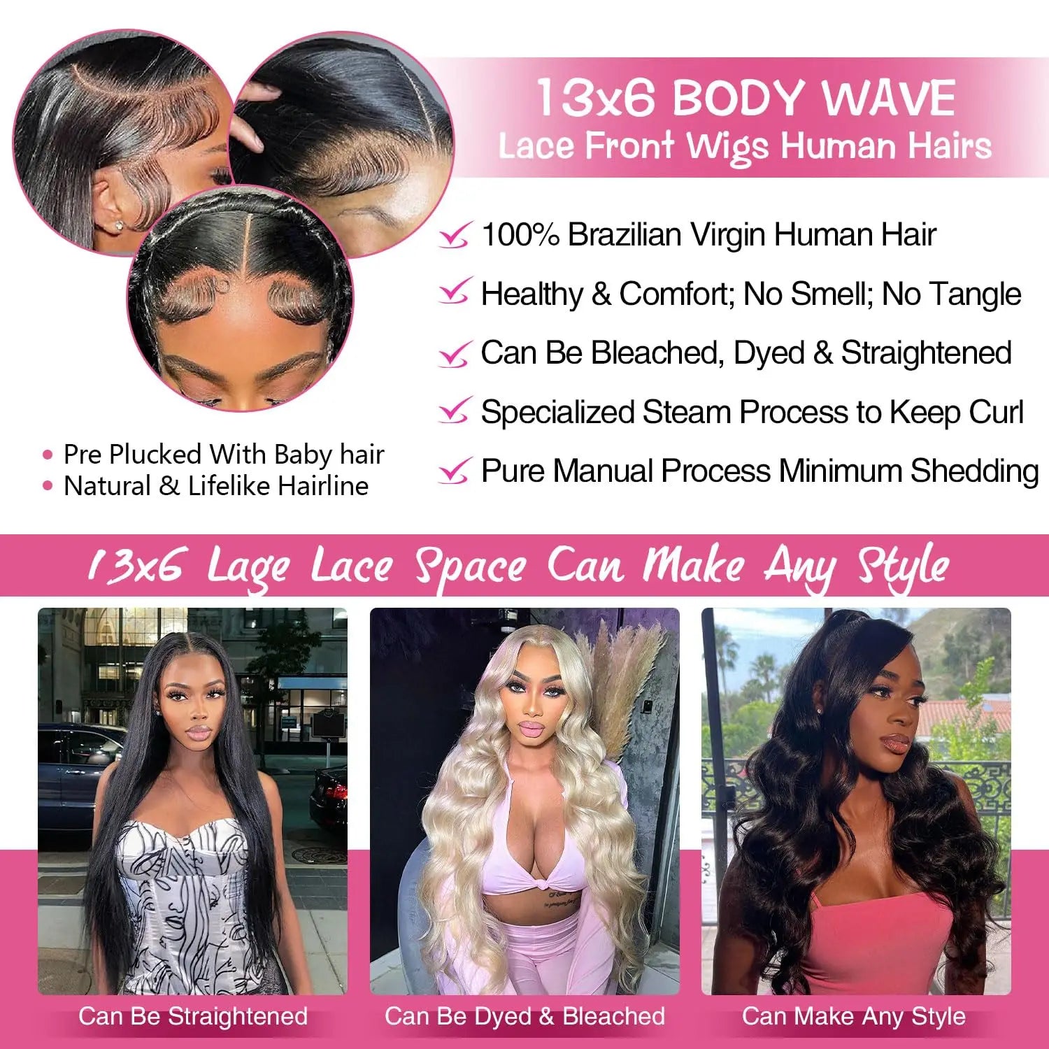 Frontal Wigs Pre Plucked Lace