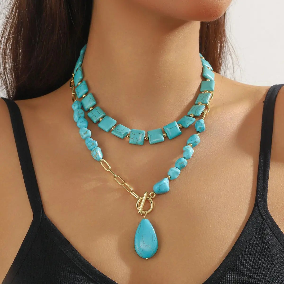 Natural Turquoise Beaded