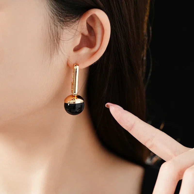 Rectangular Round Earrings
