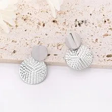 Geometric Metal Round Earring
