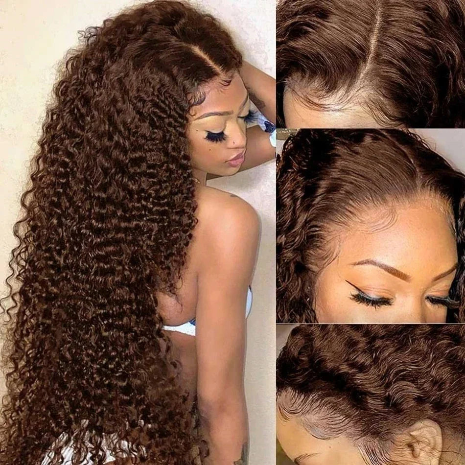 Curly Lace Frontal Wigs Pre Plucked
