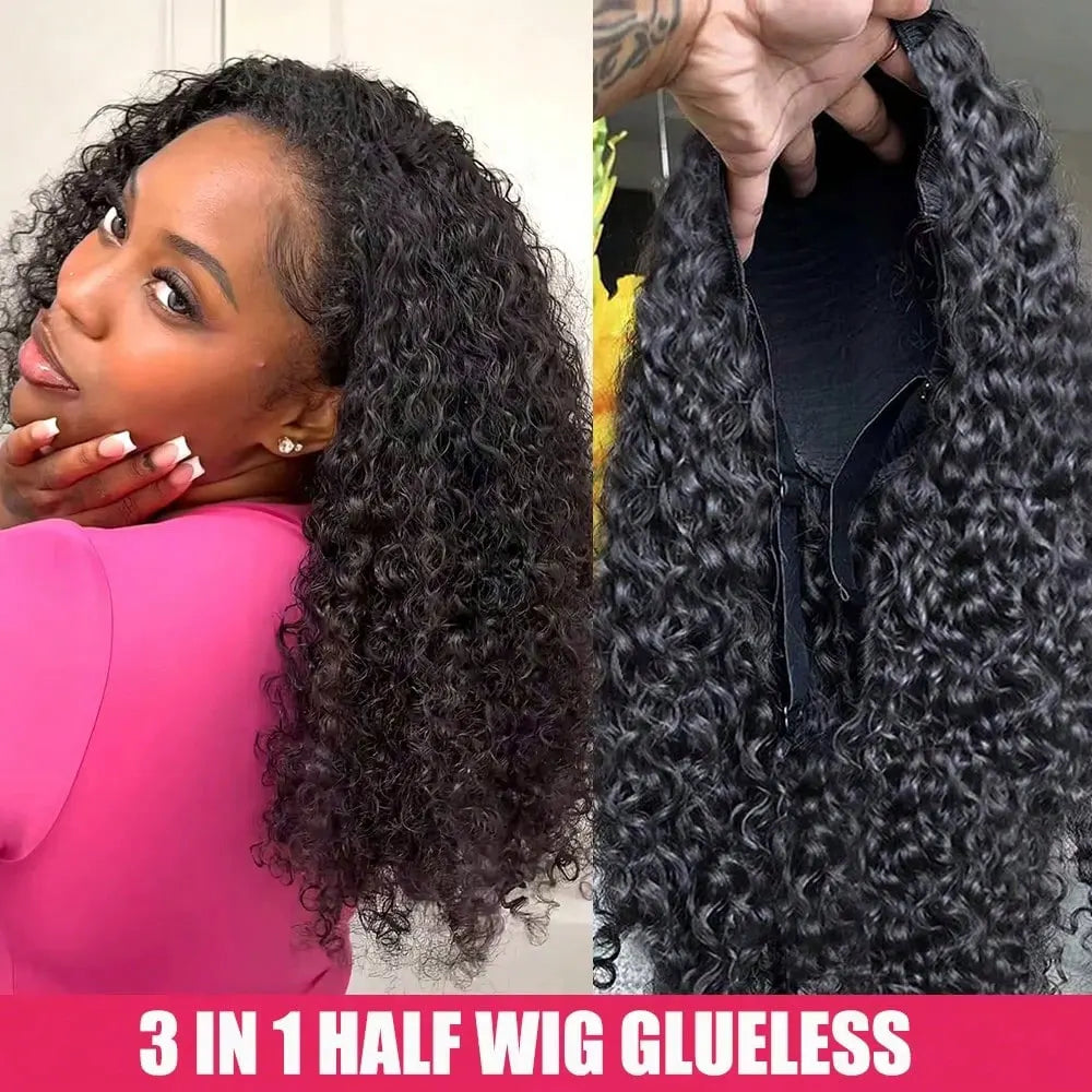 Jerry Curly Half Wig