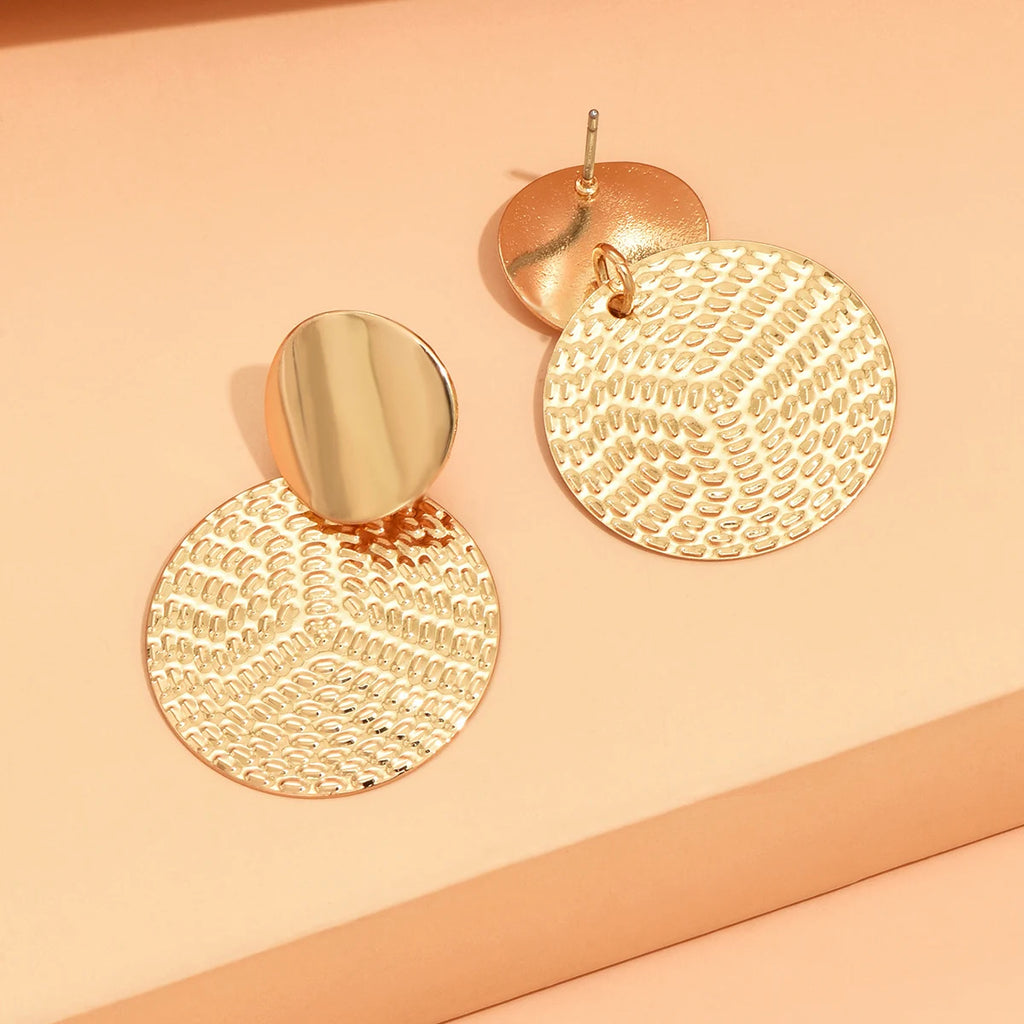 Geometric Metal Round Earring